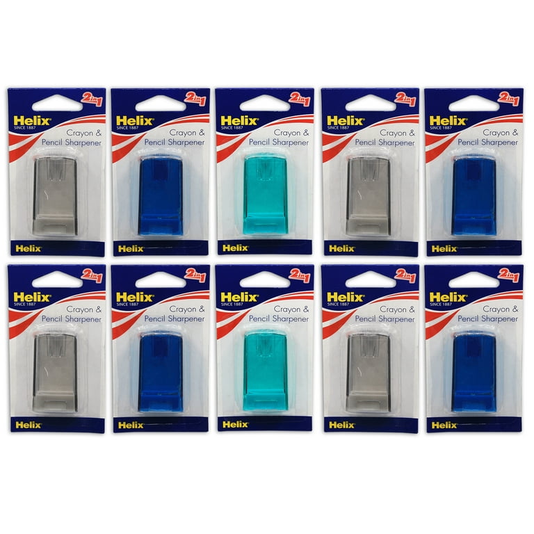 Helix 2-hole Pencil Sharpener - 2 Hole(s) - Plastic - Transparent, Assorted - 1 Each Helix 2-hole Pencil Sharpener - 2 Hole(s) - Plastic - Transparent, Assorted - 1 Each