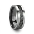 thumbnail image 1 of Helix Gear Teeth Pattern Black Ceramic And Tungsten Ring, 1 of 4