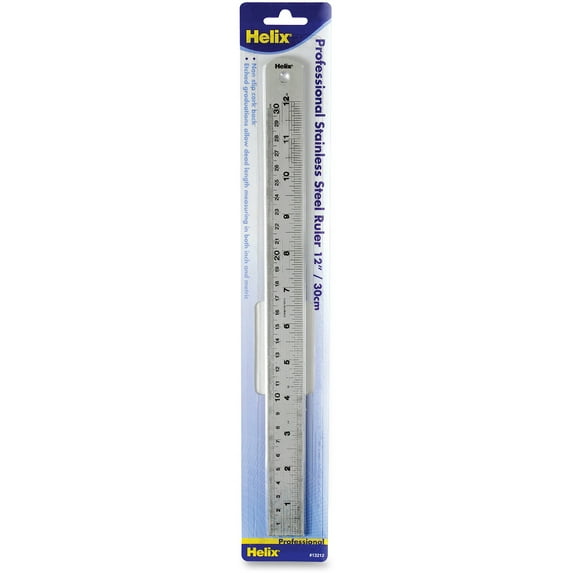 Helix, HLX13212, Stainless Steel Professional Ruler, 1 Each