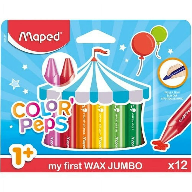 Colortime Wax Crayons, L: 10 cm, 11 mm, Assorted Colours, 12 pc, 1 Pack