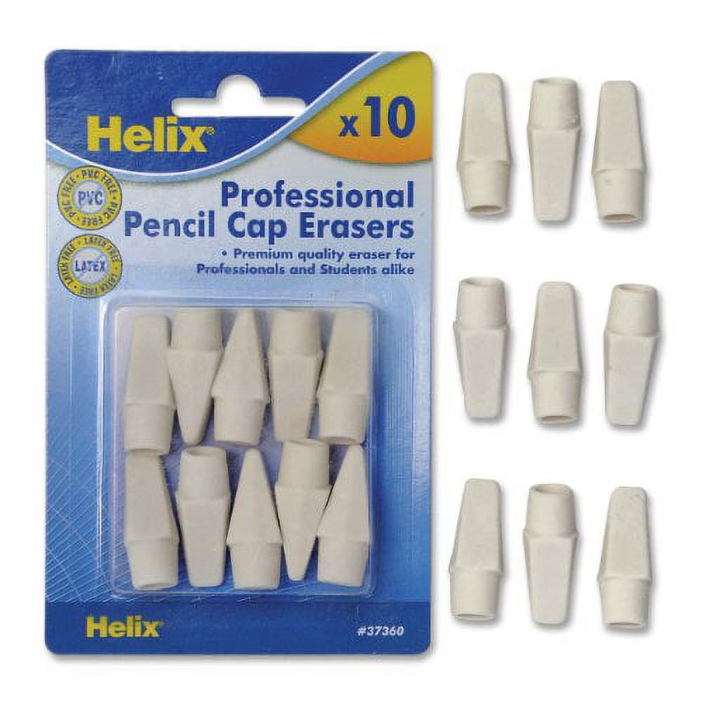 Helix Professional Cap Erasers White (Pack of 14)