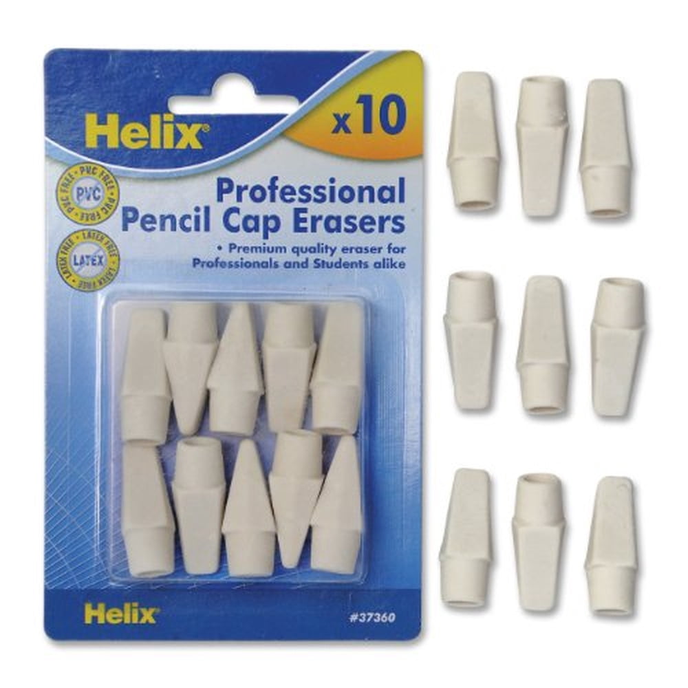 Helix Professional Cap Erasers White (Pack of 48)