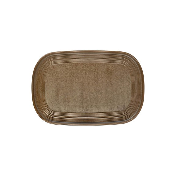 Helix Kaldi 13.5" x 9" x h:0" Oval Brown Vitrified Platter