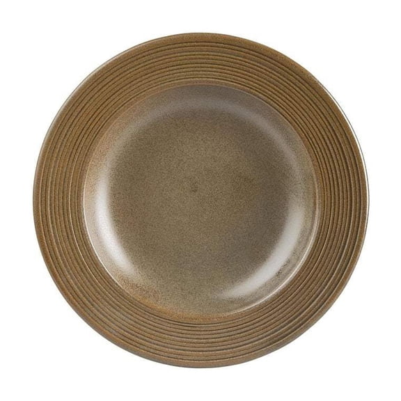 Helix Kaldi dia.9" h:0" 10 oz. Round Brown Vitrified Deep Plate (Set of 4)