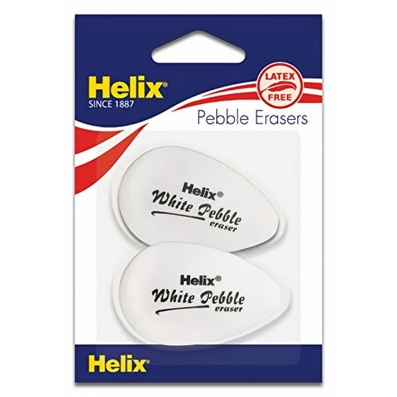 Helix Latex Free White Pebble Erasers (Pack of 48)