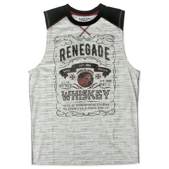 Helix Mens Renegade Whiskey Muscle Tank Top, Grey, Small