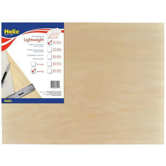 Helix Air-Tite 16x21" Metal Edge Wooden Drawing Board