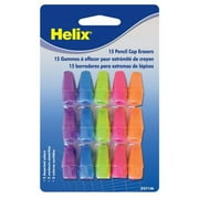 Helix Pencil Cap Erasers - Assorted Colors, Pkg of 15