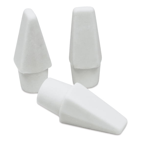 Helix Professional Hi-polymer Pencil Cap Eraser White - 10 / Pack - Latex-free, PVC-free