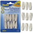 thumbnail image 1 of Helix Professional Hi-polymer Pencil Cap Eraser White - 10 / Pack - Latex-free, PVC-free, 1 of 3