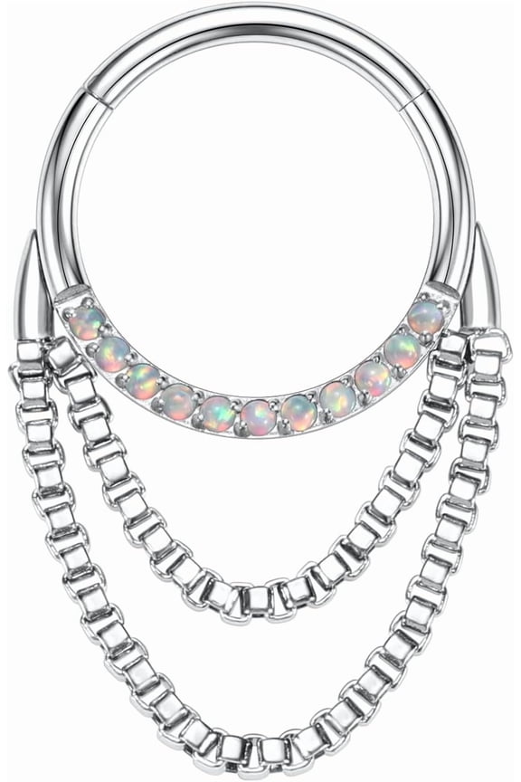 Helix Rook Earrings Double Open Stack Sleeper Earring 316L Surgical Steel 16G 7mm 8mm 10mm CZ Daith Cartilage Tragus Piercing Jewelry Septum Clicker[w653]