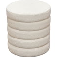 thumbnail image 1 of Helix Round Accent Ottoman in Ivory Boucle fabric by Diamond Sofa, 1 of 5