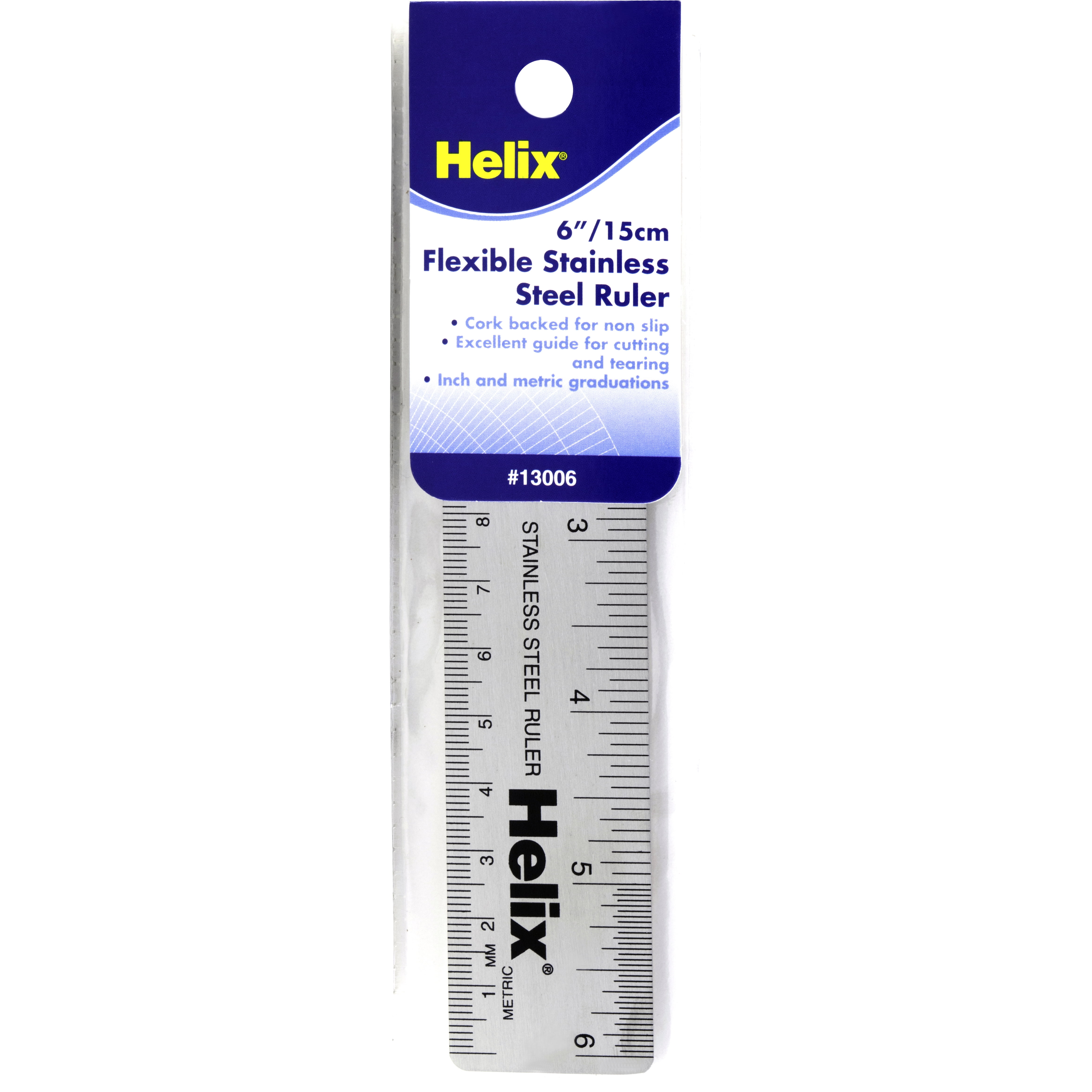 Helix Stainless Steel Ruler, 6"