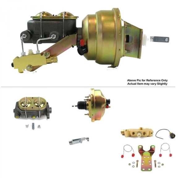 Helix Suspension Brakes & Steering  1968-1974 Chevy Nova Firewall Mount Power 8 in. Single Brake Booster Kit BM Disc & Drum