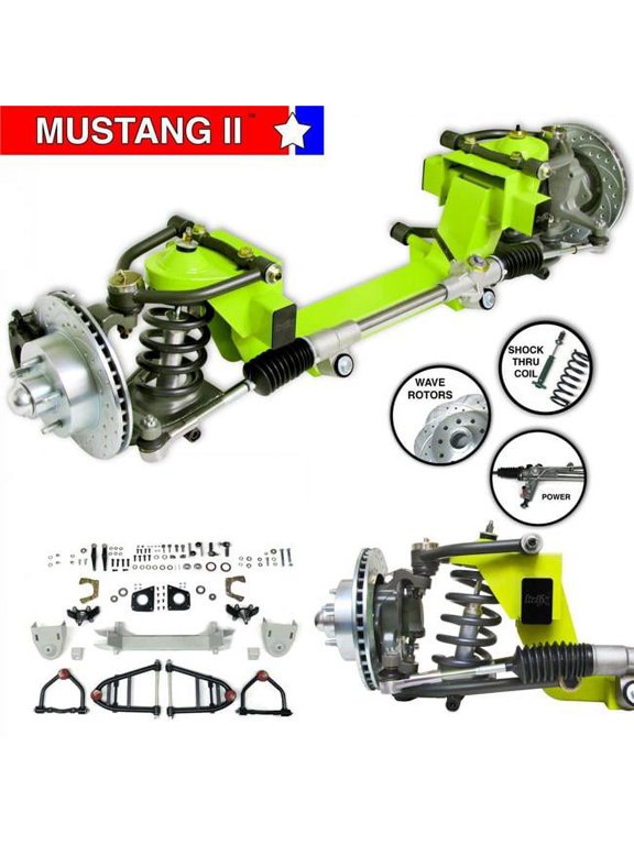 Helix Suspension Brakes & Steering 2 IFS Shx Thru Coil with 2 in. Drop 5 x 4.75 Power LH Rack No Xmember for 68-72 Chevy Nova Mustang