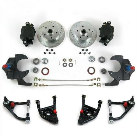Helix Suspension Brakes & Steering 2 in. Drop Brake Conversion Kit with Tubular Control Arms for 1968-1974 Nova X-Body