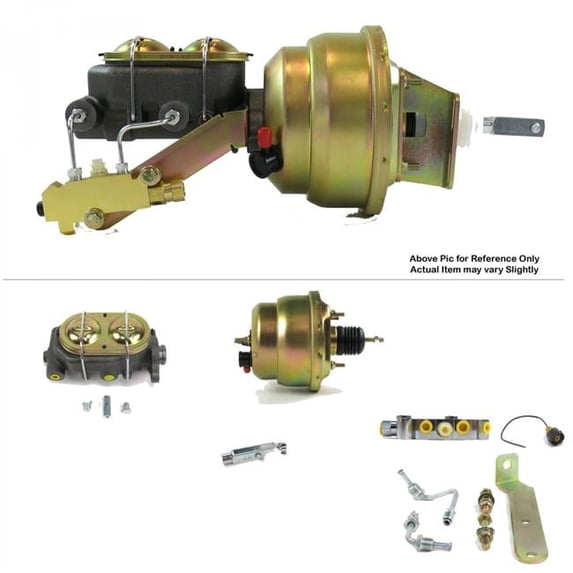 Helix Suspension Brakes & Steering 334479 1964-1972 Chevy Chevelle Firewall Mount Power 7 in. Dual Brake Booster Kit LS Disc & Disc