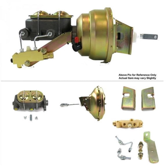 Helix Suspension Brakes & Steering 334599 1963-1966 Chevy Truck Firewall Mount Power 11 in. Single Brake Booster Kit LS Disc & Drum