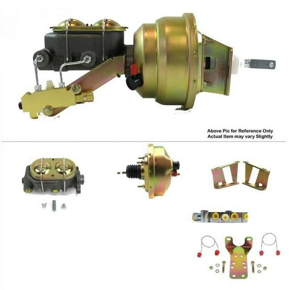 Helix Suspension Brakes & Steering 334703 1955-1957 Chevy Bel Air Firewall Mount Power 8 in. Single Brake Booster Kit BM Disc & Disc