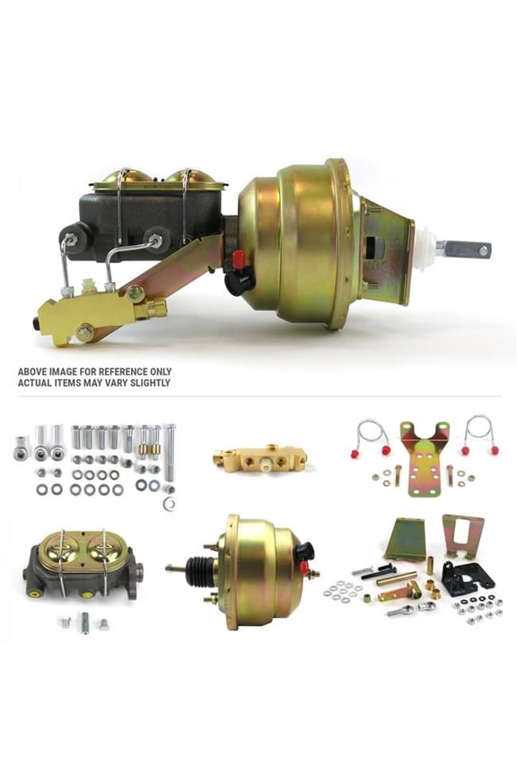 Helix Suspension Brakes & Steering 788812 1955-1964 Chevy Offset Firewall Mount Power 8 in. Dual Brake Booster Kit BM Disc & Drum