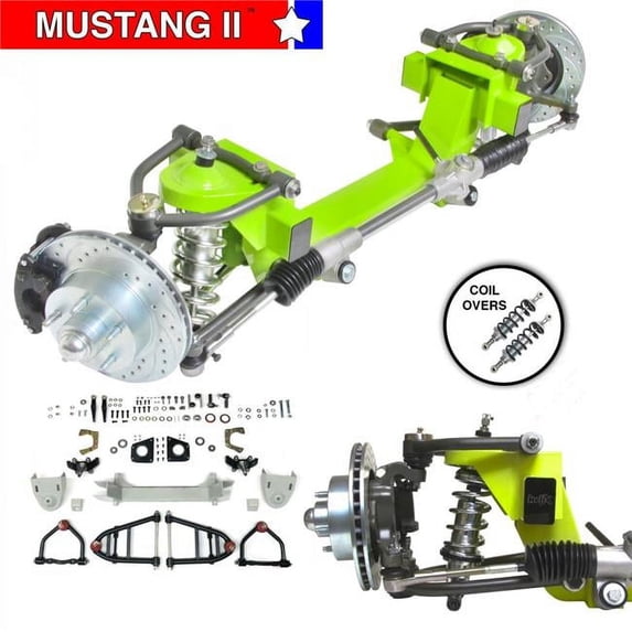 Helix Suspension Brakes & Steering 9084840 IFS Coilover Shock Stock 6 x 5.5 Manual Right Hand Drive Rack for 1949-1954 Chevy Car Mustang II