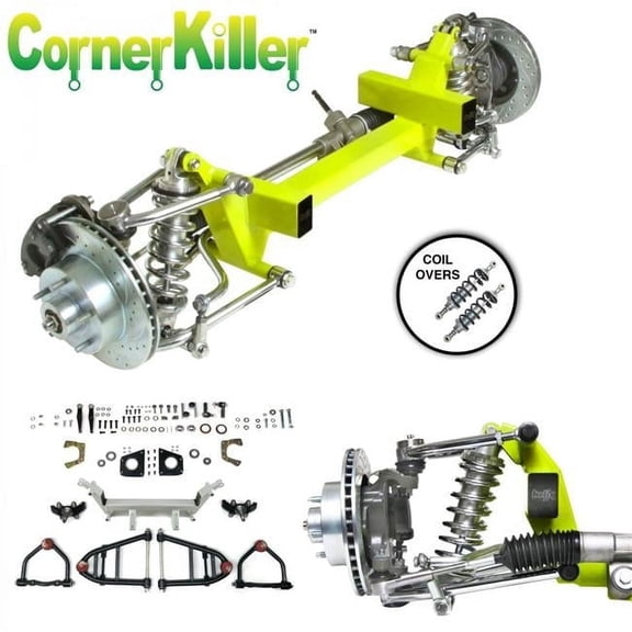 Helix Suspension Brakes & Steering CornerKiller IFS Coilover Shocks Stock 5 x 5 Power Left Hand Drive Rack for 1936 Nash Car