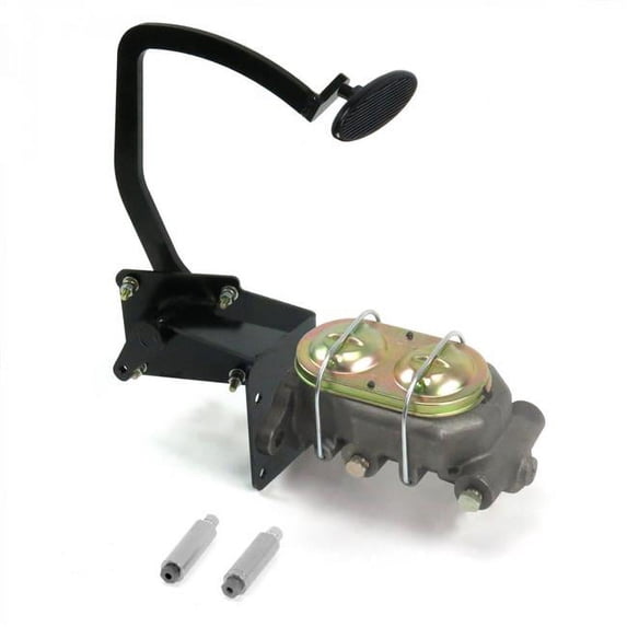 Helix Suspension Brakes & Steering Manual Disc & Disc Brake Pedal Kit with Small Oval Black Pad for 1941-1948 Ford