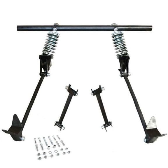 Helix Suspension Brakes & Steering 685753 Triangulated Rear 4-Link Assembly with 37 Coilovers for 1937 Ford Station Wagon Standard, Deluxe, Woody, Woodie