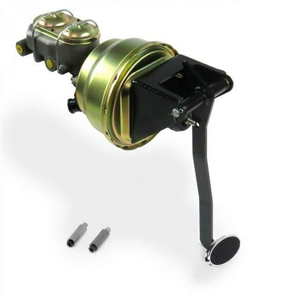 Helix Suspension Brakes & Steering Universal Firewall 7 in. Dual Brake Pedal Kit Adjustable Disc & Disc Small Oval Chrome Pad