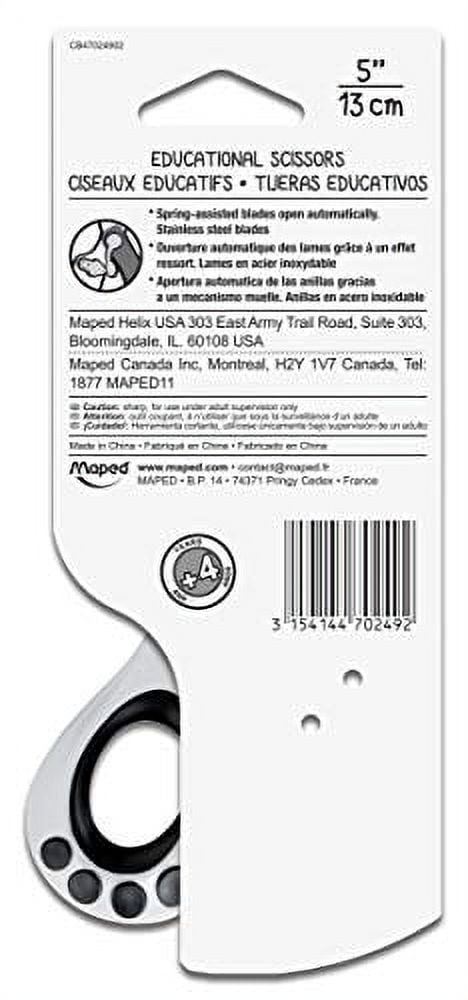 Maped Helix USA 6.75 Inch Scissors – Diamond Carbon Coated Blades, Ergonomic Soft Grip Handles