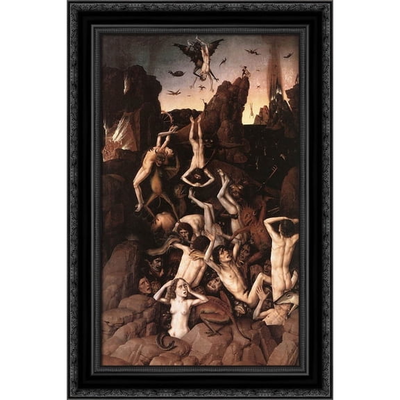 Hell 18x24 Black Ornate Wood Framed Canvas Art by Bouts, Dirck
