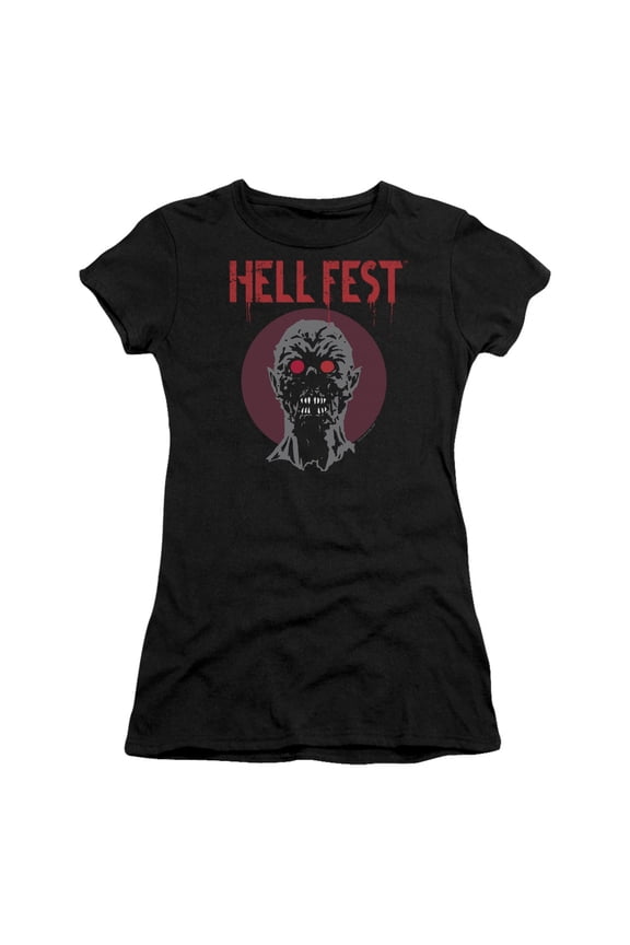 Hell Fest Logo Junior Women's Sheer T-Shirt Black