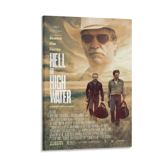 Hell Or High Water Classic Movie Poster Painting On Canvas Wall Art Poster Scroll Picture Print Living Room Walls Decor Home Posters 16x24inch(40x60cm)