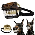 thumbnail image 1 of Hell Hound Monster Muzzle, Natural Latex Dog Muzzle with Scary Beast Teeth Funny Terror Face Mask, with Adjustable Straps Prevents Barking, Chews, for Halloween Party Cosplay, 1 of 9