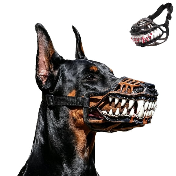 Hell Hound Monster Muzzle, Scary Dog Muzzle with Teeth | Lifelike Teeth Mask with Adjustable Straps, for Halloween Party Dogs Beast Terror Pet Lifelike Teeth Mask Photo Shoots Trick