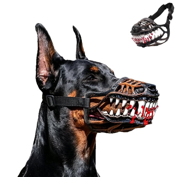 Hell Hound Monster Muzzle, Scary Dog Muzzle with Teeth | Lifelike Teeth Mask with Adjustable Straps, for Halloween Party Dogs Beast Terror Pet Lifelike Teeth Mask Photo Shoots Trick