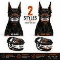 thumbnail image 1 of Hell Hound Monster Muzzle Scary Latex Dog Costume Mask with Realistic Teeth and Adjustable Straps, Halloween Cosplay Accessory for Small Medium and Large Dogs, S-XXL, 1 of 8