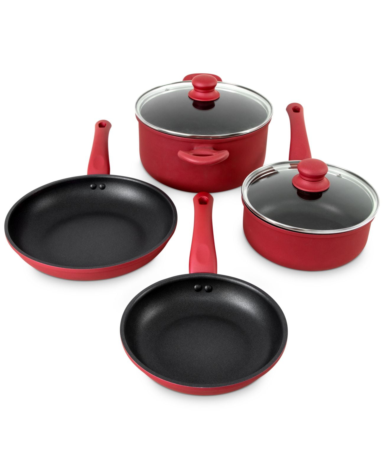 Dropship 6 PCS Nonstick Cookware Set, Kitchen Cookware Set, Pan Set, Frying  Pan, Stock Pot, Milk Pan With Cool Touch Handle Red to Sell Online at a  Lower Price