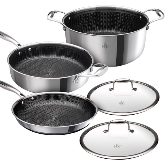 Hell's Kitchen Ceramic Hybrid 5 Piece Cookware Set