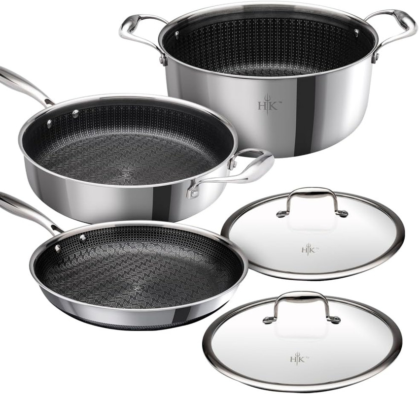 Hell's Kitchen Ceramic Hybrid 5 Piece Cookware Set
