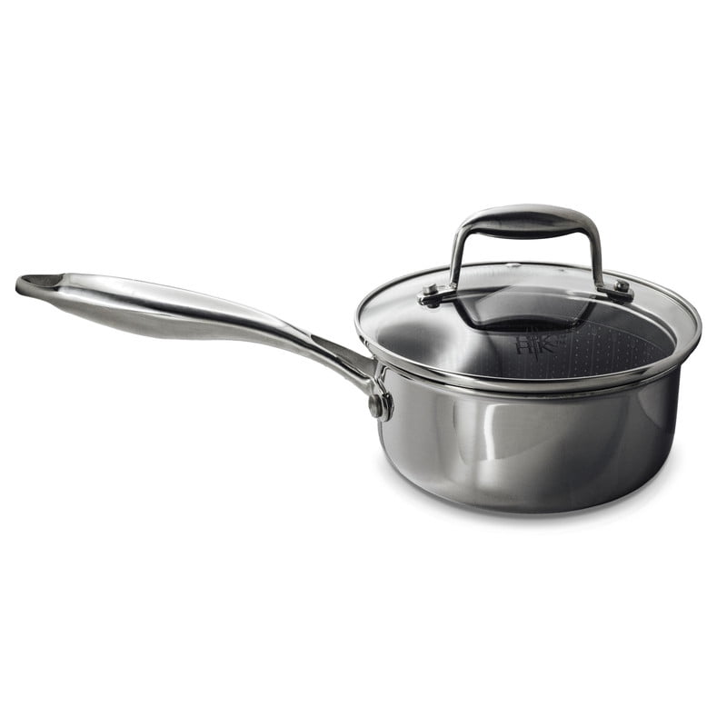 Hell's Kitchen HKHSP15C 1.5 Qt Hybrid Saucepan With Lid, Tri-Clad