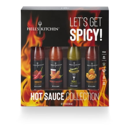 Hell's Kitchen Let's Get Spicy Hot Sauce 4-Pack, 12 oz, Gift Set