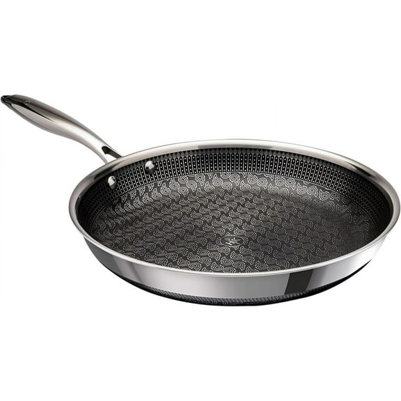 Hell's Kitchen PFAS-FREE Ceramic Hybrid 11" Fry Pan, Nonstick, Scratch-Resistant, Ergonomic Handle, Dishwasher Safe, Multi-Cooktop, and Oven-Safe