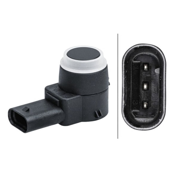 Hella 358141371 Sensor, Parking Assist Angled 3 Pin Connector Plugged
