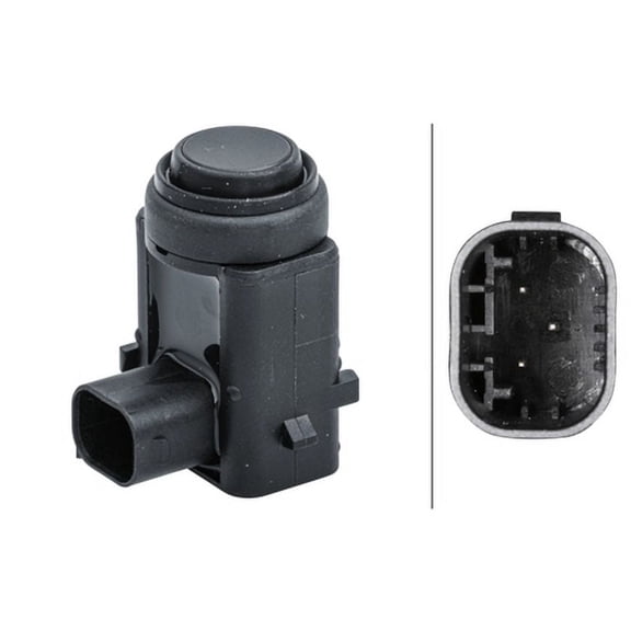 Hella 358141561 Sensor, Parking Assist Angled 3 Pin Connector Plugged