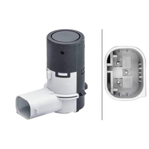 Hella 358141641 Sensor, Parking Assist Angled 3 Pin Connector Plugged