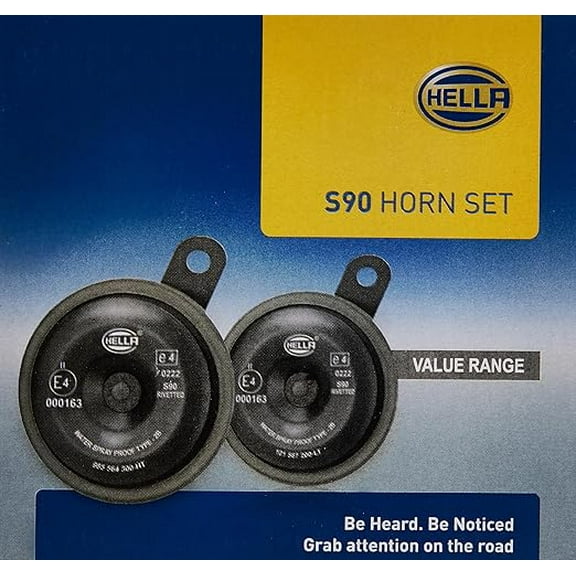 Hella 922100861 S90 Electric Horn Set (12V,350/415 Hz,108-118 dB @ 2m) for Passenger Car