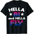 thumbnail image 1 of Hella Bi Saying Bisexual Flag LGBTQ Inspirational LGBT Gift T-Shirt, 1 of 4