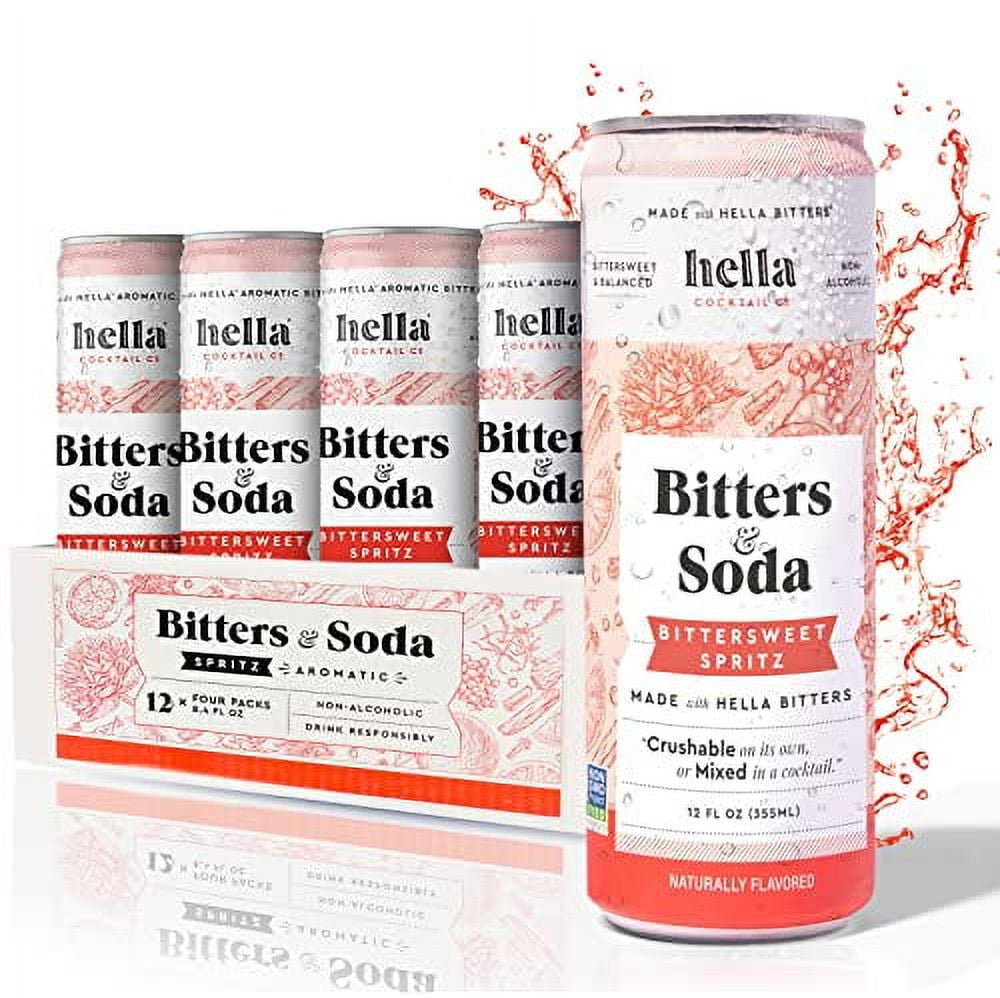 Hella Cocktail Co. Bittersweet Spritz Bitters & Soda 12oz Cans, 12