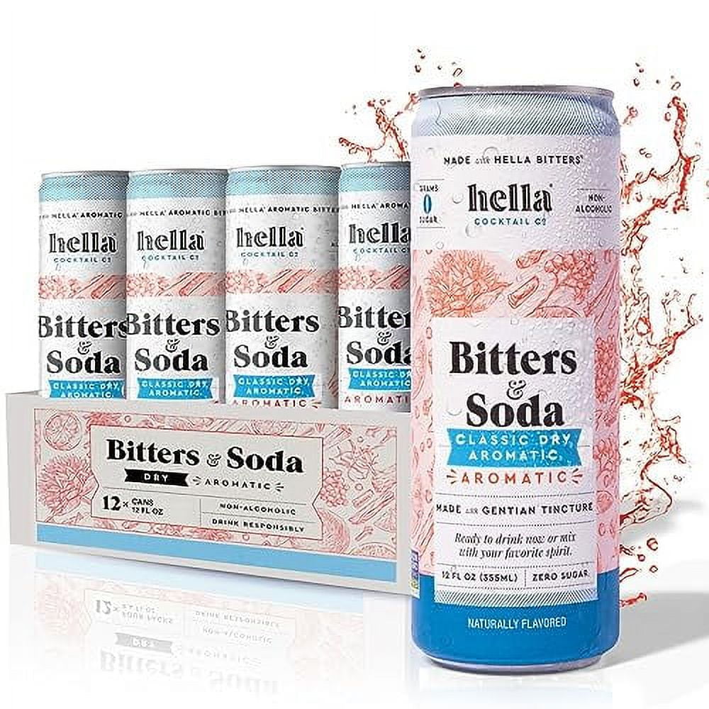 Hella Cocktail Co. Classic Dry Aromatic Bitters & Soda 12oz Cans, 12